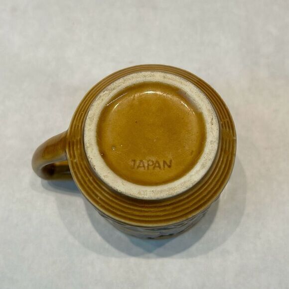 VTG Ceramic Measuring Cups 1/2 & 1 Cup Stamped JAPAN Brown Tan Fruit Apples Pear - Picture 5 of 9